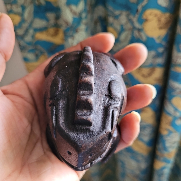 Vintage wood desk accessory frog pen and paper holder - Picture 4 of 10